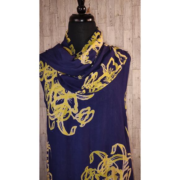 OK Mike Woman One Size Purple Rayon Long Maxi Dress attached Top and Scarf FLAWS - Picture 11 of 16